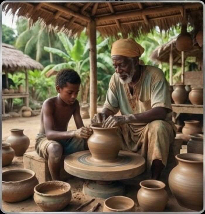 Craftsperson teaching pottery