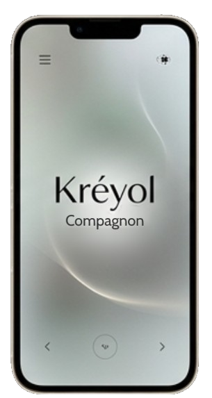Kréyol Compagnon app on a phone
